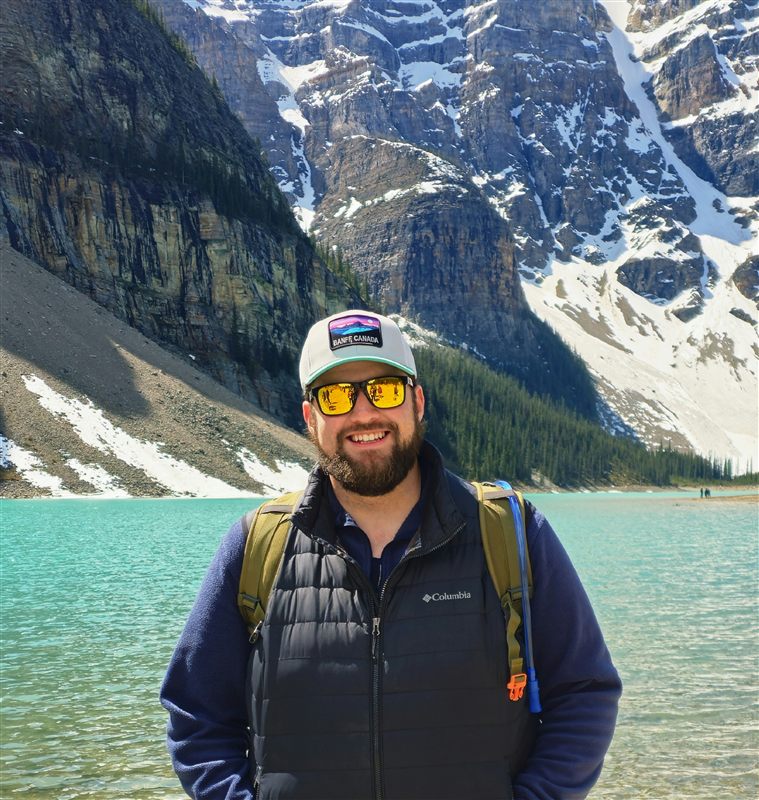 Jon Bogaert at Moraine Lake in Banff National Park